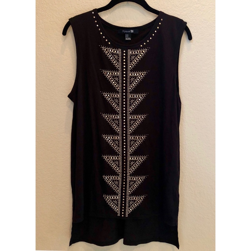 Forever 21 Black Tank Top with Studded Detail